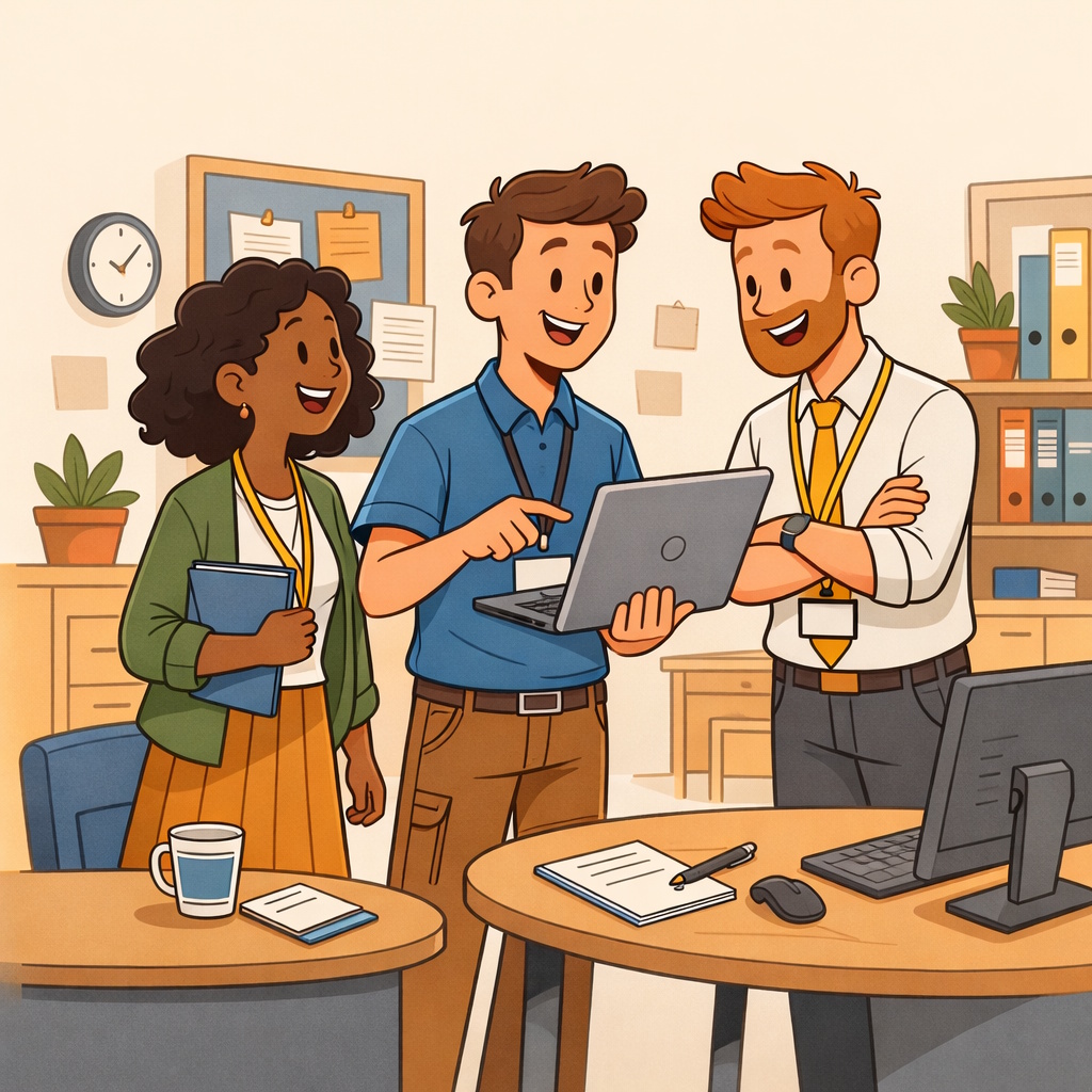 IT Technician supporting two teachers with their technical requirements